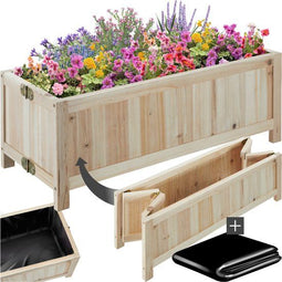 tectake® Blomster - Verhoogde Plantenbak - Robuust vurenhout - 70 x 30 x 25 cm