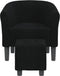 Kuipstoel met voetenbank stof zwart