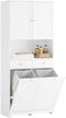 SoBuy BZR215-W - Badkamerzuil - 2 wasmanden 2 lades - Wit