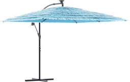 vidaXL - Parasol - met - stalen - paal - 290x290x238 - cm - blauw