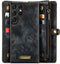 Caseme - Geschikt voor Samsung Galaxy S23 Ultra - Vintage 2 in 1 portemonnee hoes - Zwart