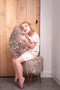 Cosy & Trendy Kruk Feathers Beige 32x32xh42cm - Hout