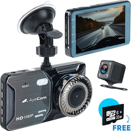 AyeCam Dashcam Pro - Dashcam voor Auto - FULL HD Nachtvisie G-Sensor - Incl. 32GB SD