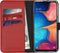 Selencia Hoesje Geschikt voor Samsung Galaxy A20e Hoesje Met Pasjeshouder - Selencia Echt Lederen Bookcase - Rood