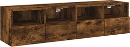 vidaXL - Tv-wandmeubels - 2 - st - 60x30x30 - cm - bewerkt - hout - gerookt - eikenkleur