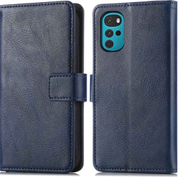iMoshion Hoesje Geschikt voor Motorola Moto G22 Hoesje Met Pasjeshouder - iMoshion Luxe Bookcase - Donkerblauw