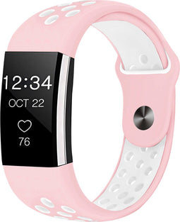 iMoshion Bandje Geschikt voor Fitbit Charge 2 - iMoshion Siliconen sport band ronde drukknoop zonder pinnetje - Roze
