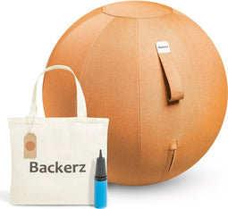 Backerz Zitbal - Ergonomische Zitbal 65 CM - Linnen Oranje