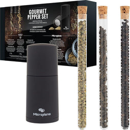 Microplane Nootmuskaatmolen giftset met 3 soorten peper
