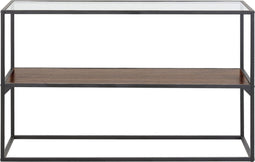 Beliani TAOS - Consoletafel - Donkere houtkleur - Veiligheidsglas