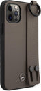 Mercedes - Geschikt voor iPhone 12 Pro Max - Leren Backcover hoes met Handstrap - Bruin
