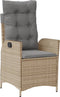 vidaXL - Tuinstoel - verstelbaar - met - kussens - poly - rattan - gemengd - beige