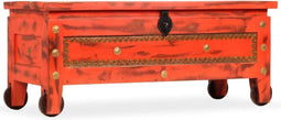 vidaXL Opbergkist 101x39x42 cm massief mangohout rood
