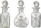 J-Line karaf Chloe - glas - transparant/goud - 3 stuks