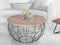 SVJ Salontafel Rond - 75 x 75 x 47 cm - Metaal - Grijs/Lichtbruin