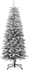 vidaXL - Kunstkerstboom - met - sneeuw - smal - 120 - cm - PVC - en - PE