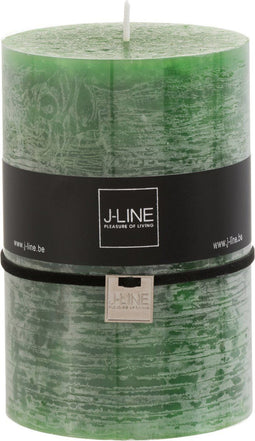 J-Line cilinderkaars - lichtgroen - XL - 95U - 6 stuks