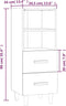 vidaXL - Dressoir - 34,5x34x90 - cm - bewerkt - hout - wit