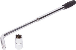 Benson Telescopische wielmoersleutel - uitschuifbare hefboom - chroom-vanadium - 17 en 19 mm