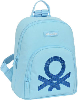 Casual Rugtas Benetton Sequins Licht Blauw 13 L