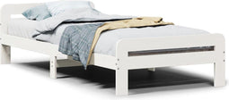 vidaXL - Bedframe - zonder - matras - massief - grenenhout - wit - 140x200 - cm