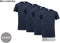 Milanoro - 4-pack extra lange katoenen T-shirts - Ronde hals - Navy (4-pack)