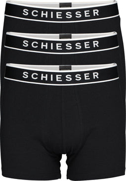 Schiesser 95/5 - Heren Shorts - Zwart - 3-pack