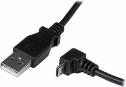 StarTech.com USBAUB2MD - 2 m USB-naar-micro-USB-kabel - Neerwaartse hoek - Zwart