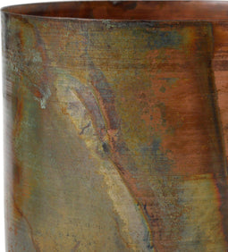 PTMD Ziggi Bloempot - 13 x 13 x 15,5 cm - Ijzer - Koper - Set van 3