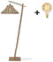 GOOD&MOJO Vloerlamp Tahiti - Bamboe/Zwart - 65x45x150cm - Modern - Staande lampen voor Woonkamer - Slaapkamer