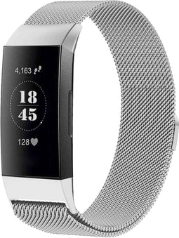 iMoshion Bandje Geschikt voor Fitbit Charge 3 / 4 Maat S - iMoshion Milanees magnetische band - Zilver