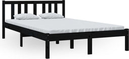 vidaXL - Bedframe - massief - hout - zwart - 120x200 - cm
