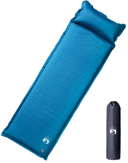 vidaXL - Kampeermatras - met - kussen - zelfopblazend - 1-persoons - turquoise