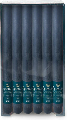 Spaas Dinerkaarsen rustiek - donkerblauw - 12x - 25 cm - 10 branduren - huishoudkaarsen