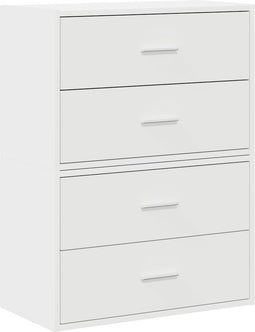 vidaXL - Kasten - met - 2 - lades - 2 - st - 60x31x40 - cm - bewerkt - hout - wit