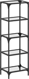 vidaXL - Opbergrek - met - transparant - glazen - blad - 40x30x123 - cm - staal