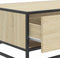 vidaXL - Salontafel - 90x57x35 - cm - bewerkt - hout - en - metaal - sonoma - eiken