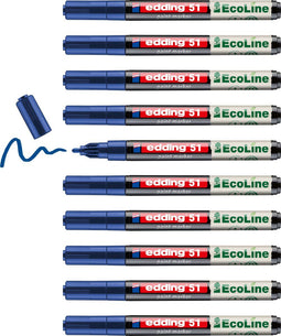 edding 51 EcoLine - lakmarker - laag VOS-gehalte - blauw (10 stuks)