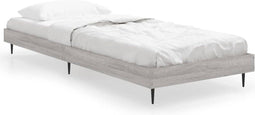 vidaXL - Bedframe - bewerkt - hout - grijs - sonoma - eikenkleurig - 75x190 - cm