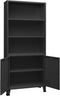 vidaXL - Boekenkast - industrieel - 80x32x180 - cm - staal - antracietkleurig