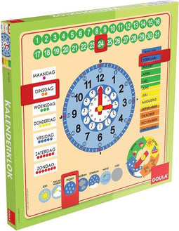 Jumbo - Goula - Houten Kalenderklok - Leerklok - Educatief spel - Vanaf 3 jaar