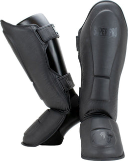 Super Pro Combat Gear - Guardian - Lederen Scheenbeschermer - Grijs - M