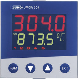 Jumo dTRON 304 PID Temperatuurregelaar Pt100, Pt500, Pt1000, KTY11-6, L, J, U, T, K, E, N, S, R, B, C, D -200 tot +2400