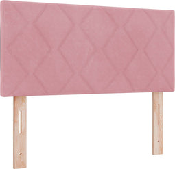 vidaXL - Hoofdbord - in - Roze - met - Diamant - Blokkenontwerp - - - 90 - cm - - - Velvet