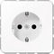 Jung CD1520KIWW Wandcontactdoos met randaarde Inzetstuk 1-voudig Alpine-wit