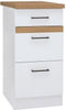 Junona Kitchen Low Furniture 40 cm - 3 laden + Worktop - Briljant wit