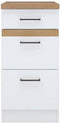 Junona Kitchen Low Furniture 40 cm - 3 laden + Worktop - Briljant wit
