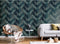 DUTCH WALLCOVERINGS Behang Palm petrolblauw