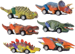 Jurassic Dino Racers - Dinosaurus Speelgoed Auto Set | - Set van 6