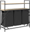 vidaXL - Wasmand - 3 - vakken - met - planken - sonoma - eikenkleurig